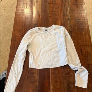 SHEIN Light Blue Long Sleeve Cropped Top